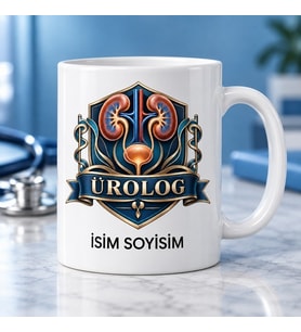 Ürolog Kupa Bardak Böbrek ve Anatomi Arma Desenli