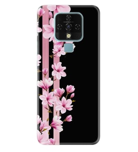 Tecno Camon 16 18P Pova Pova 3 Pova Neo Kılıf Desemli Silikon Pink Flowers 3 1393