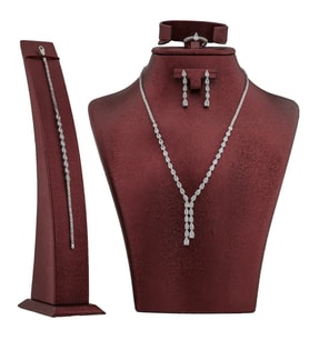 Damla Tasarımlı Gümüş Bayan Set