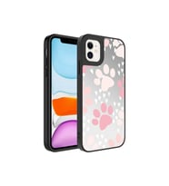 Apple iPhone 12 Uyumlu Kılıf Aynalı Desenli Kamera Korumalı Parlak Zore Mirror Kapak (Pati Desenli)