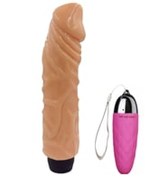 Fantezilerinize Renk Katacak Titreşimli 22 Cm Vibratör+Mini Vibratör
