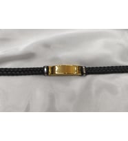 Kişiselleştirilebilir Deri Bileklik (Siyah-Gold)