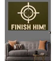 Hedef Tahtası Finish Him Dekoratif Kanvas - Mdf Ahşap Tablo