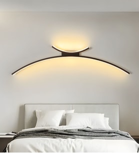 Led Nordik Tarz Yatak Odası Duvar Aplik (Siyah)