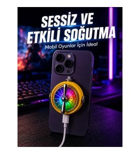 Mey İthalat® Manyetik Telefon Soğutucu RGB Fanlı Mobil Oyun Soğutucusu