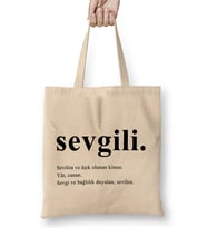 Aşkına Sevgiline Hediye Bez Çanta Uzun Saplı