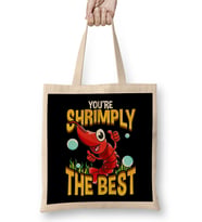 Cute & Funny You're Shrimply The Best Shrimp Pun Bez Çanta Uzun Saplı