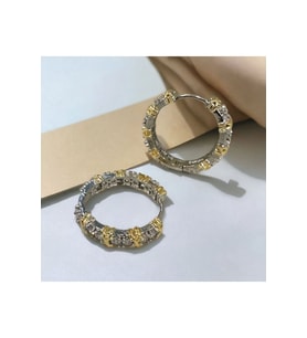 TİFF XOXO MODEL ZİRKON TAŞLI HALKA KÜPE 2.5 CM