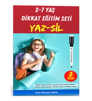 Okul Öncesi 2-7 Yaş Dikkat Eğitim Seti YAZ-SİL (2 Kitap)