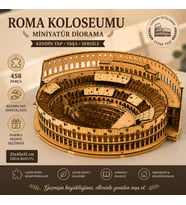 Roma Koloseumu Ahşap Maket Seti – DIY Miniatür Diorama Tarihi Mimari Koleksiyoner Modeli 458 Parça