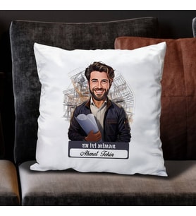 Kişiye Özel Hediye Karikatürlü En Yakışıklı Barmen Yastık
