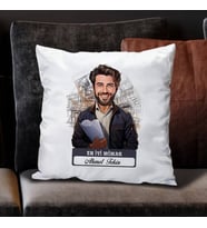 Kişiye Özel Hediye Karikatürlü En Yakışıklı Barmen Yastık