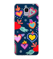 PrintiFy Samsung Galaxy J6 2018 ile Uyumlu 1mm Slim Fit Retro Colors 3 Baskılı Şeffaf  Kılıf