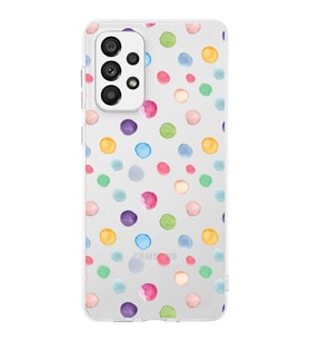 PrintiFy Samsung Galaxy A73 ile Uyumlu 1mm Slim Fit Water Color 6 Baskılı Şeffaf  Kılıf
