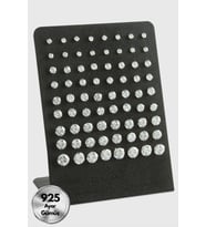 Tek Taş 925 Ayar Gümüş Küpe 72 Adet