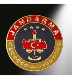 Jandarma Asayiş Yuvarlak Kol Arması 3d,  Yeni Model Tip Cırtlı, Standart Ölçü, (Çok Renkli)
