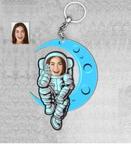Kişiye Özel Astronot Erkek Ahşap Anahtarlık-3