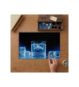 Buz Küpleri Mavi Su Tasarımı 240 parça Ahşap Puzzle Ahşap Kutuda MP01867