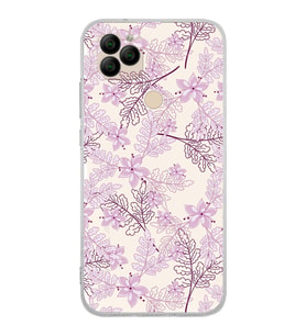PrintiFy General Mobile GM 22 Uyumlu Kamera Korumalı Floral Pudra Tasarımlı Şeffaf  Kılıf