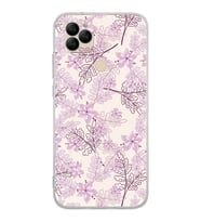 PrintiFy General Mobile GM 22 Uyumlu Kamera Korumalı Floral Pudra Tasarımlı Şeffaf  Kılıf
