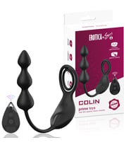 PRIME TOYS Colin Şarjlı Uzaktan Kontrol Testis ve Penis Halkalı Boncuk Prostat Uyarıcı  Vibratör