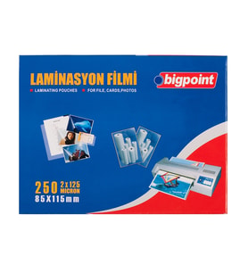 Bigpoint Laminasyon Filmi 85x115mm 125 Mikron 100'lü Kutu