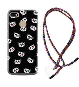 General Mobile GM8 Go GM9 GM20 Pro Plus Kılıf Boyun Asklı Rasta Silikon Panda Suratları 1773