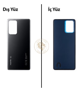 Xiaomi Mi 11-T Siyah Arka Pil Kapağı Batarya Kapağı Lazer Kesim Back Cover