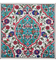 Armada Çini 20x20 Cm ED 307 Turkuaz İznik Rumi El dekoru Çini Pano