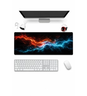 SonicTouch Klavye Mousepad 32x70cm Dikişsiz Pürüzsüz Sıvı Geçirmez Kaymaz Taban Enerji Kırılması