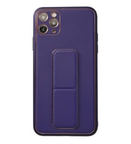 Newface Apple iPhone 11 Pro Max Kılıf Coco Deri Standlı Kapak - Mor