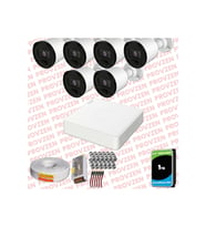 Provzen RV Hikvision 6 Kameralı Full HD 20mt Gece Görüşlü Güvenlik Kamerası Olay Anında bildirim