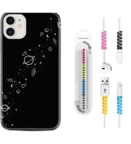 Apple iPhone 11 12 13 Mini Kılıf Kablo Koruma Spiral Silikon Planet 1620