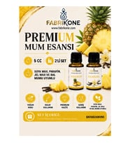 Premium Mum Esansı 5 cc 2'li Set - Ananas, Vanilya - Soya Wax, Parafin, Jel Wax ve Bal Mumu Uyumlu BKFAB2ANVN5