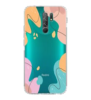 Xiaomi Redmi 9  Kamera Korumalı Kapak Karışık Renkler Tasarımlı Şeffaf  Kılıf