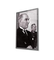 Atatürk Cam Tablo 4mm Dayanıklı Temperli Cam, Atatürk Glass Wall Art (Çok Renkli)