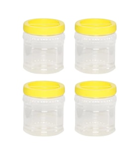 Plastik Kavanoz Pet Bidon Saklama Kabı 1 Litre 4 Adet Bal Turşu Salça Kavanozu 1000ml.