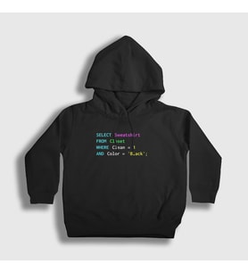 Presmono Unisex Çocuk Siyah Select From Closet Developer Yazılımcı Kapüşonlu Sweatshirt 338782tt