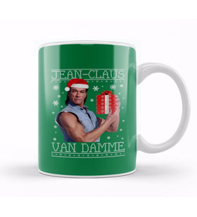 Jean Claus Van Damme Christmas Knit Kupa Bardak Porselen