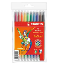 Stabilo Trio 2in1 Çift Uçlu Keçeli Kalem 10 Renk 222/10-01