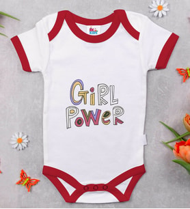 BK Kids Girl Power Tasarımlı Kırmızı Bebek Body Zıbın-1