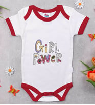 BK Kids Girl Power Tasarımlı Kırmızı Bebek Body Zıbın-1