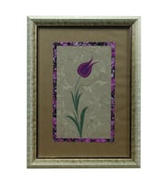 e38 EL İŞÇİLİĞİ EBRU ZEMİNLİ LALE EBRU TABLO - 34*46 CM - 6552
