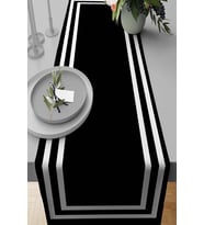 Home 40X140Cm Runner Dokuma Leke Tutmaz Premium Tay Tüyü Kumaş Masa Örtüsü Klasik Çerçeveli Rnr322