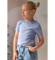 Breeze Kız Çocuk Crop Tişört Fiyonk Arma Detaylı 7-12 Yaş, Açık Lila