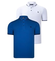 İKİLİ SET T8586 DEWBERRY ERKEK T-SHIRT-BEYAZ-SAKS