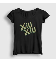 Presmono Kadın Siyah Logo Band Xiu Xiu T-Shirt 549359tt