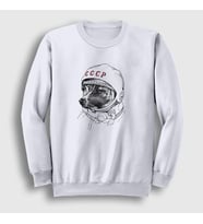 Presmono Unisex Beyaz Laika Space Traveler Cccp Sweatshirt 405491tt