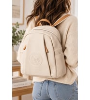 Krem 6026 Orijinal Just Polo Kadin 9 Bolmeli Orta Boy Sirt Cantasi 31x29 Cm