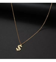Kişiye Özel 925 Ayar Gümüş Dolar Sembolü Kolye (Gold)